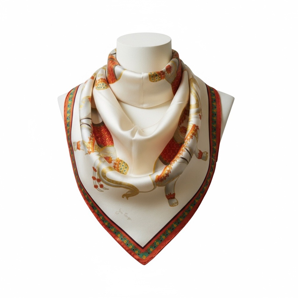 Vintage Elephant Scarf by Jim Thompson